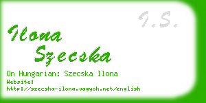 ilona szecska business card